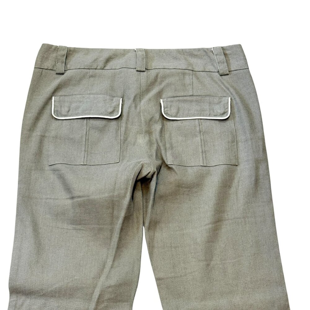 Alice + Olivia Vintage Y2K Linen Blend Boot Cut Mid Rise Pants Women's size 6 - Picture 5 of 7
